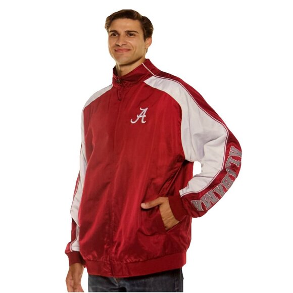 NEW Alabama Crimson Tide Colosseum Maroon Full Zip Varsity Jacket Coat Men's L - Picture 1 of 12
